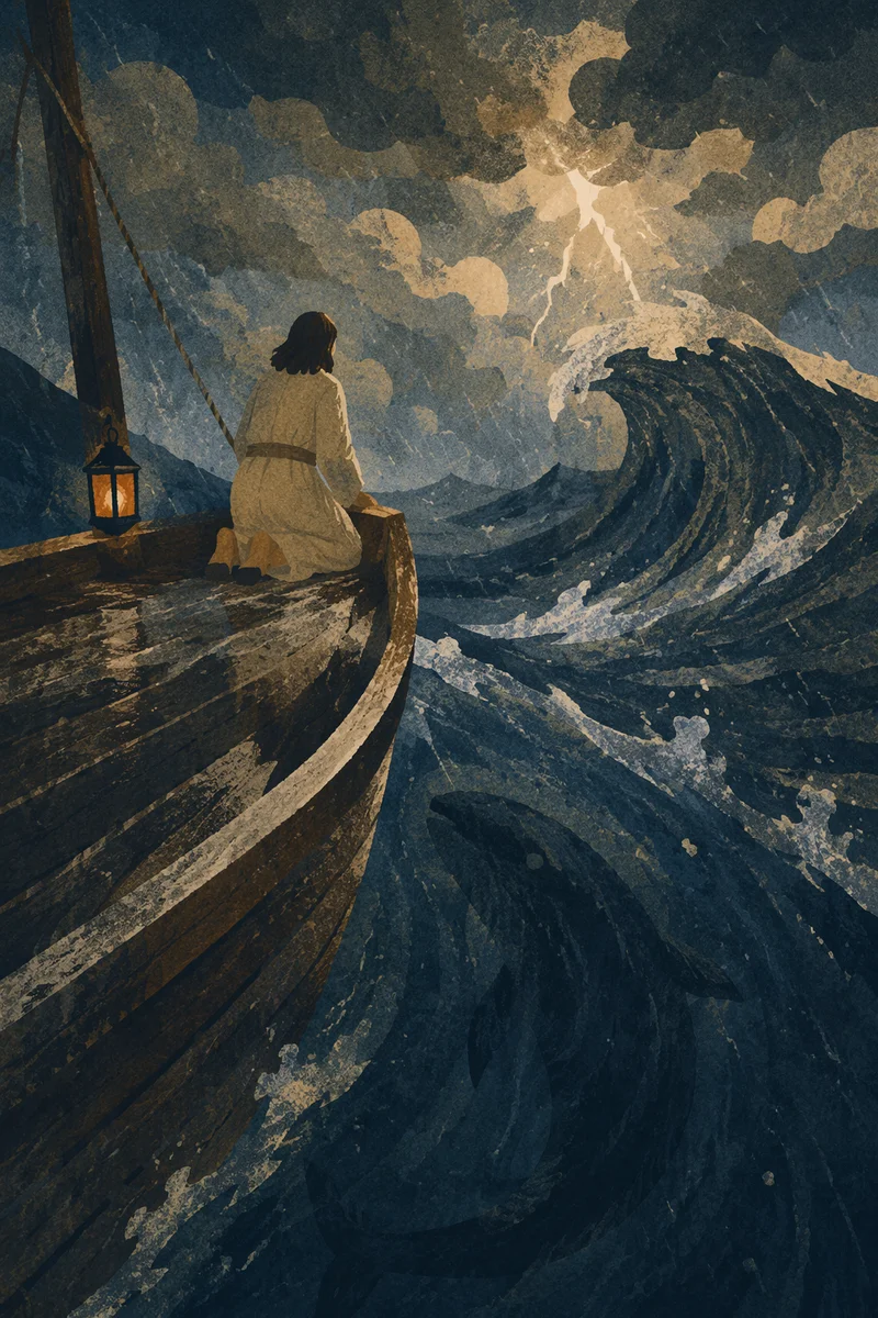Jonah Before the Great Fish in Storm