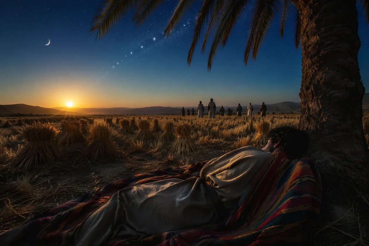 Joseph Dreaming in Field at Twilight