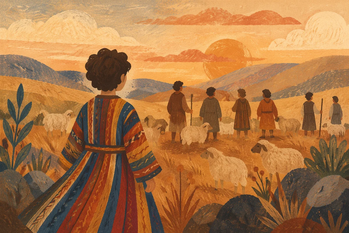 Joseph in Colorful Coat Before His Brothers