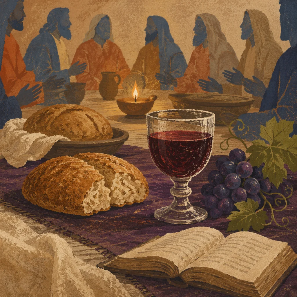 Last Supper Bread and Wine Table