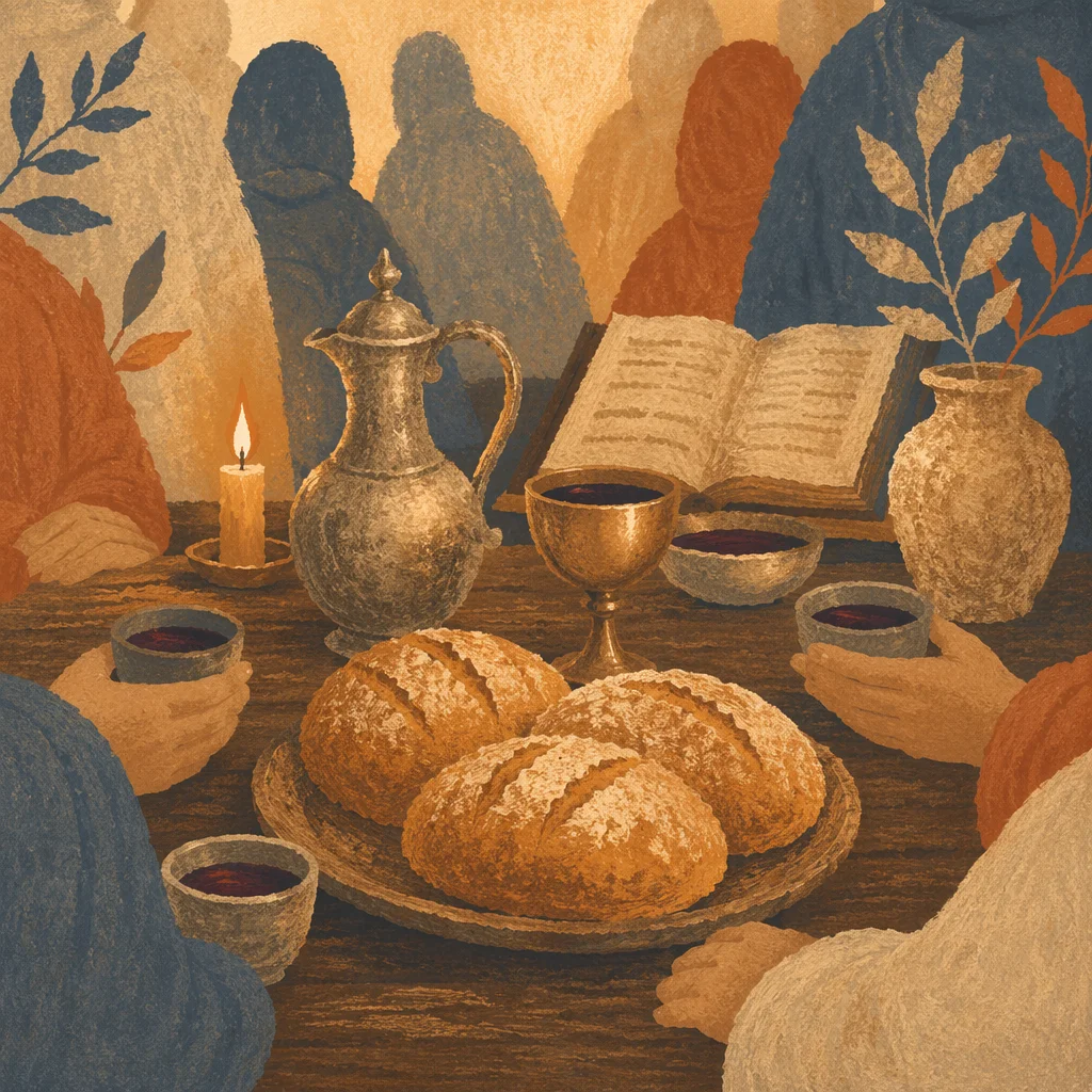 Last Supper Bread and Wine Table