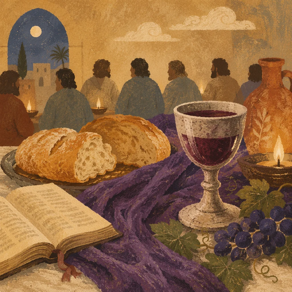Last Supper Bread and Wine Table