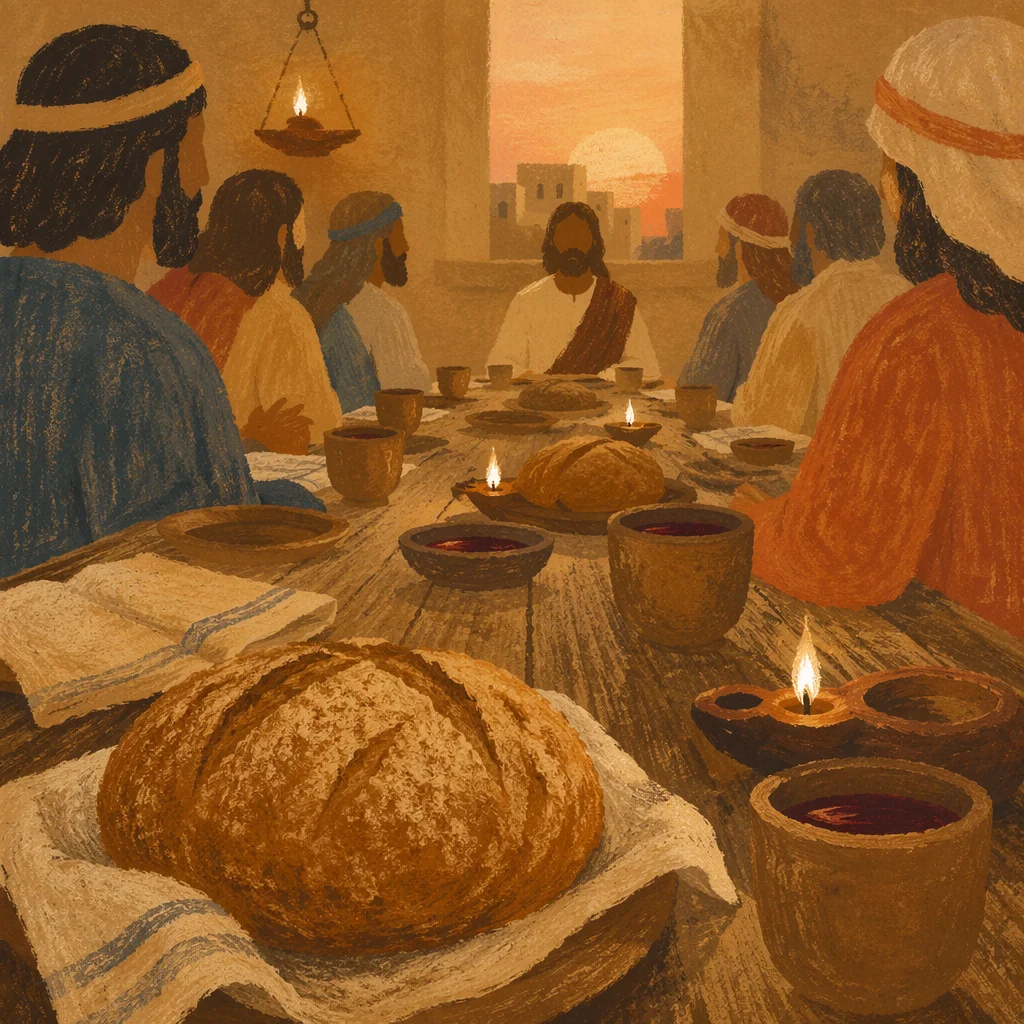 Last Supper Bread and Wine Table