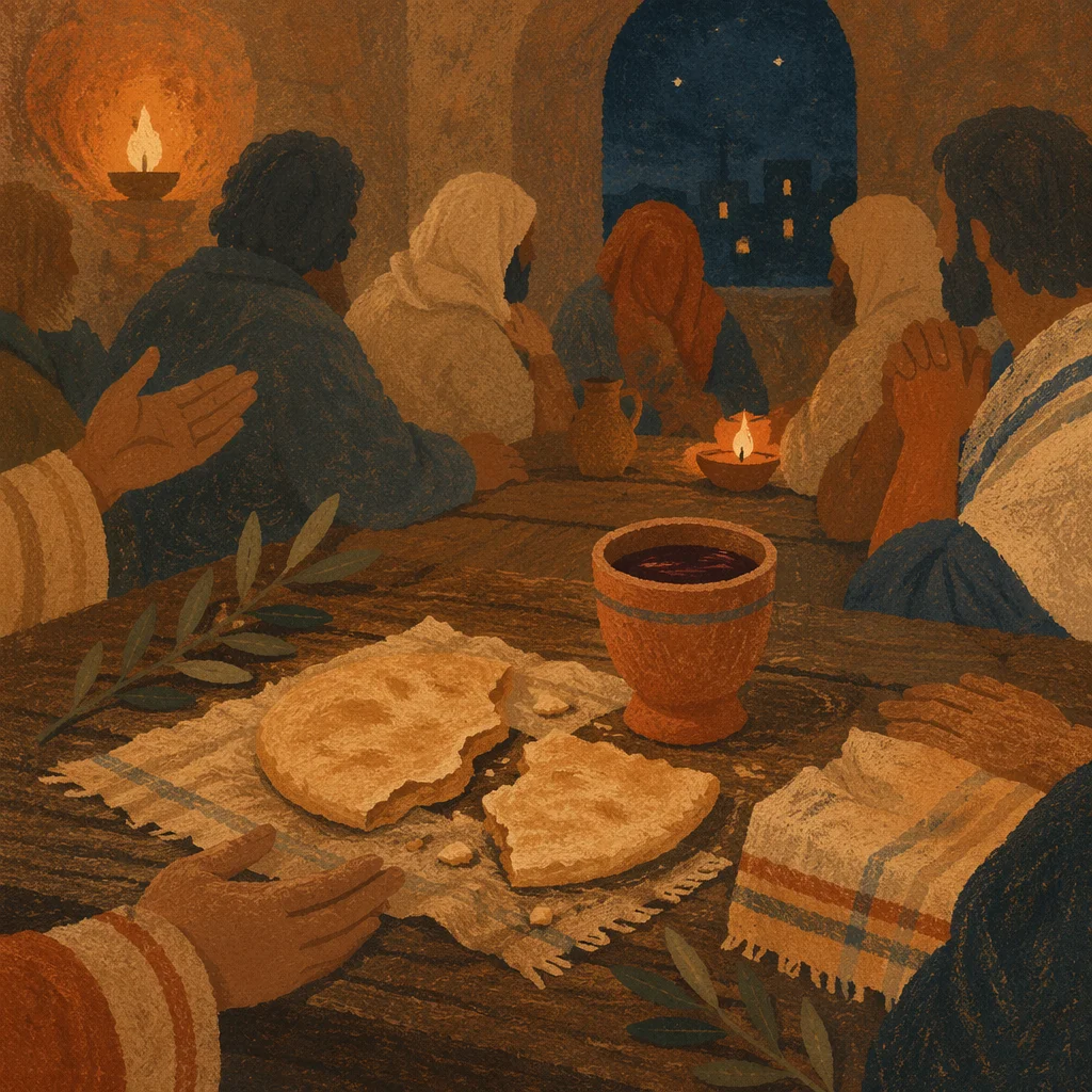 Last Supper Bread and Wine Table