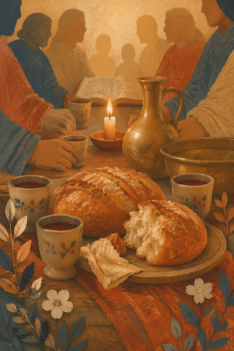 Last Supper Bread and Wine Table