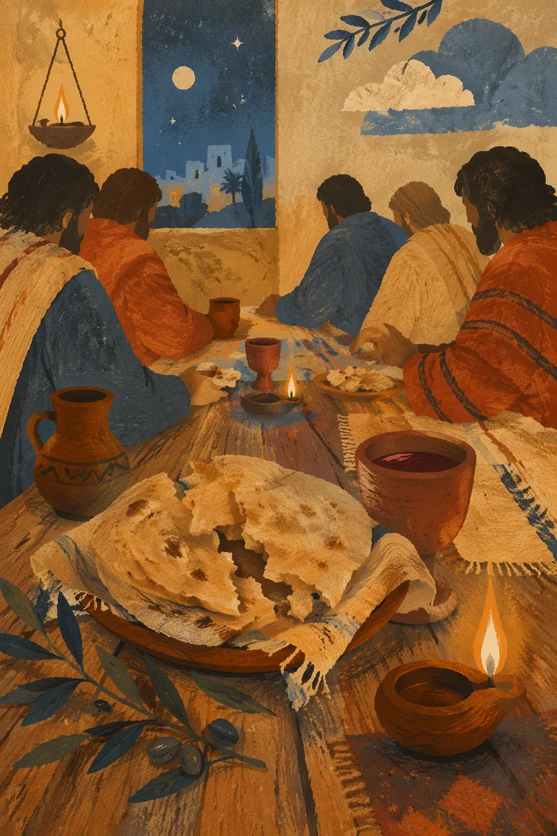 Last Supper Bread and Wine Table