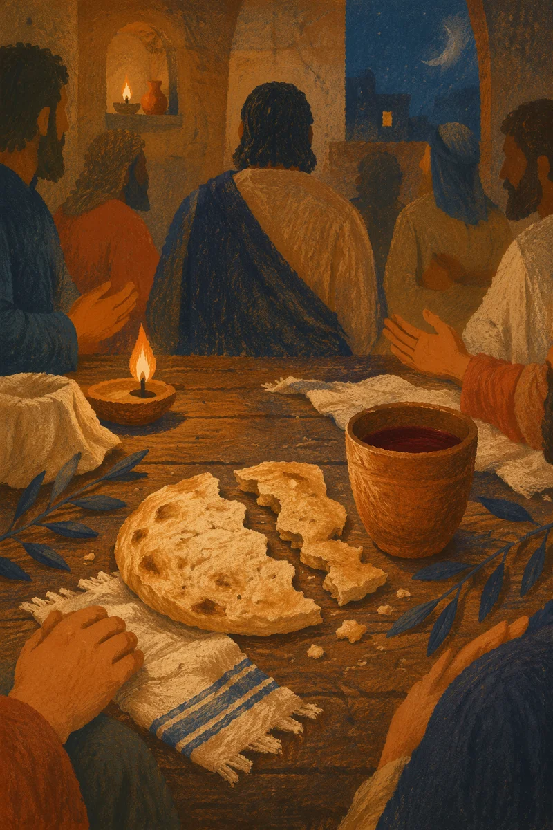 Last Supper Bread and Wine Table