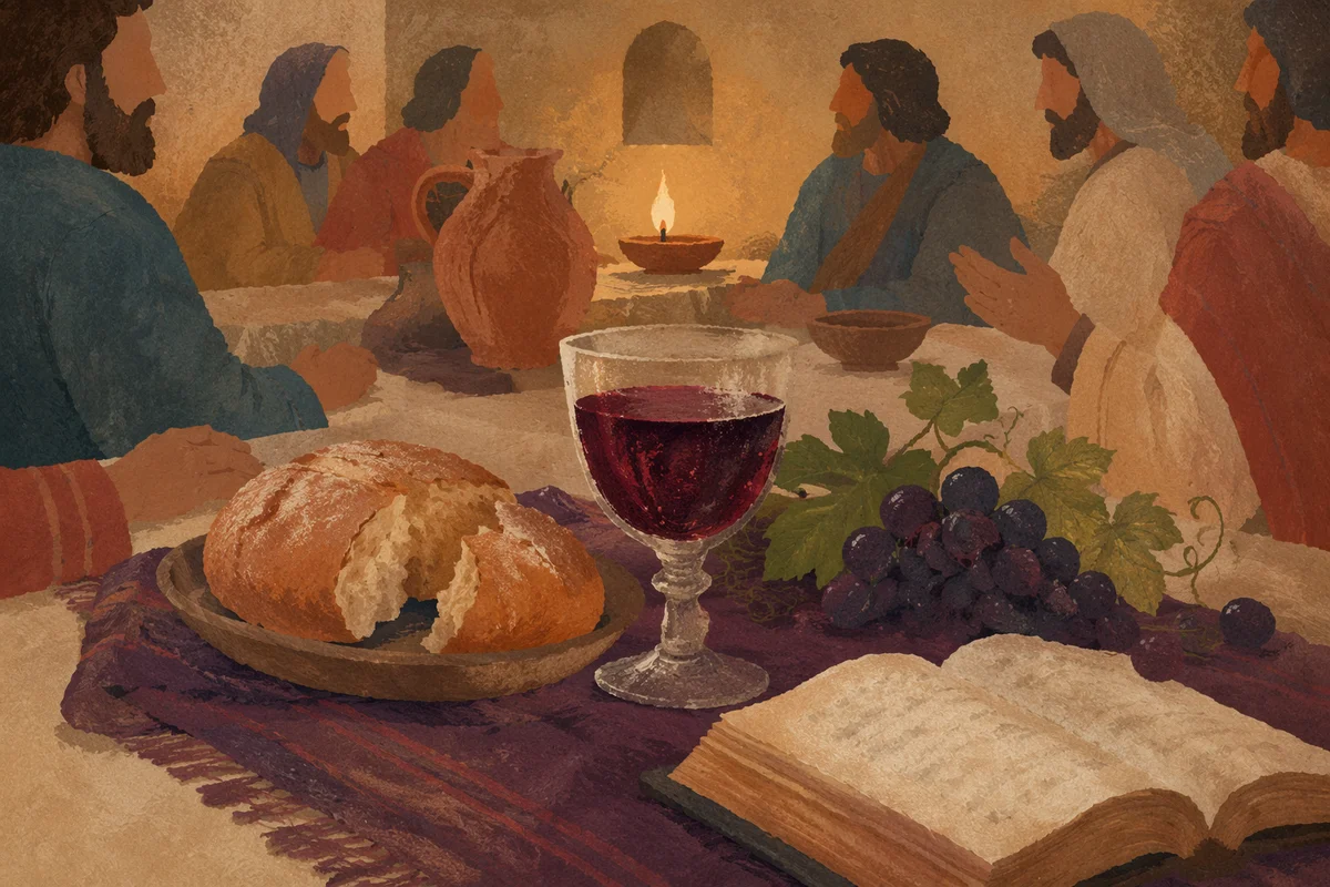 Last Supper Bread and Wine Table