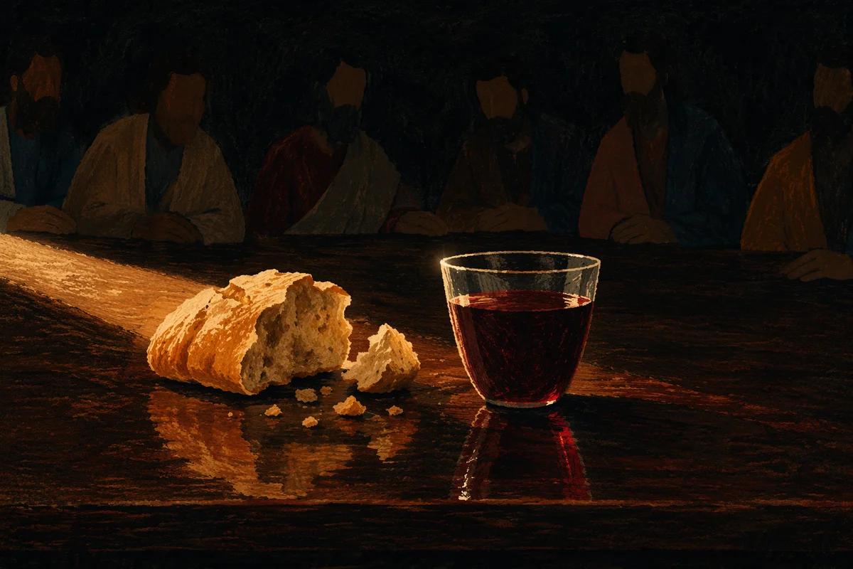 Last Supper Bread and Wine Table