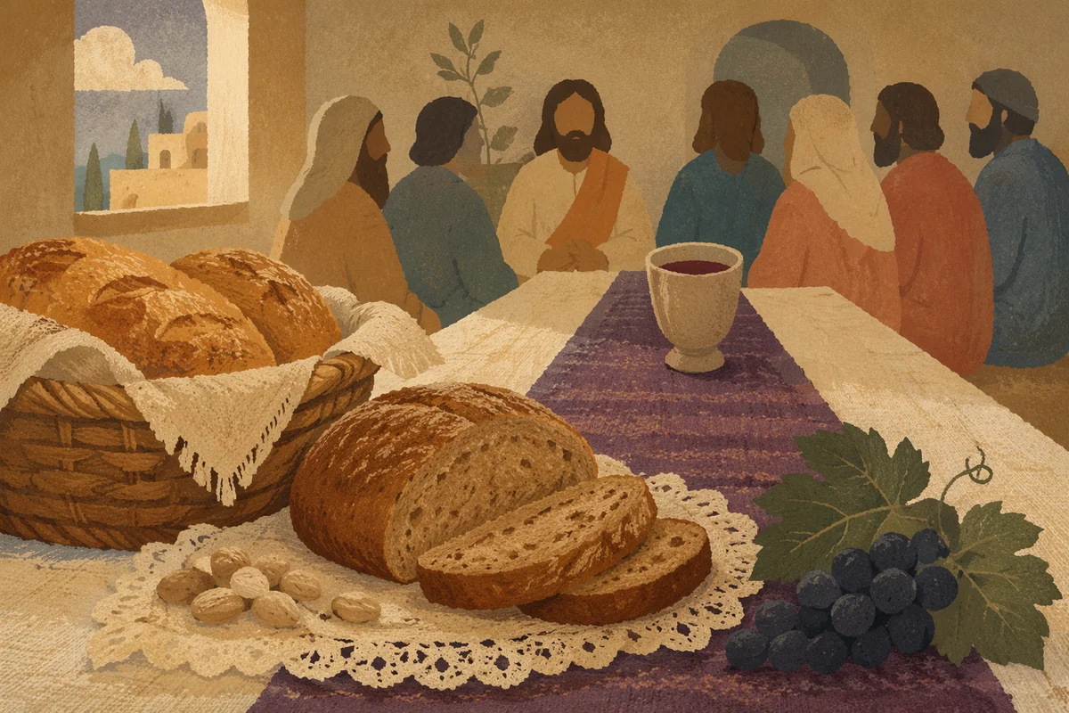 Last Supper Bread and Wine Table