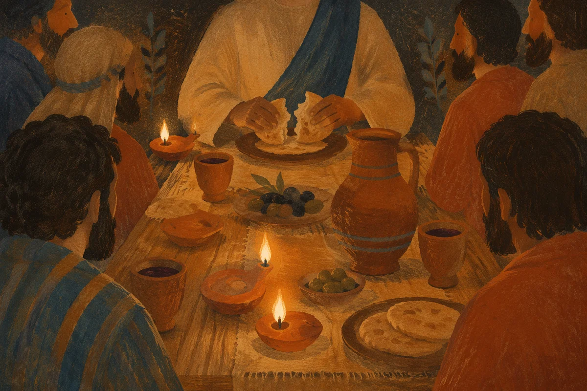 Last Supper Bread and Wine Table