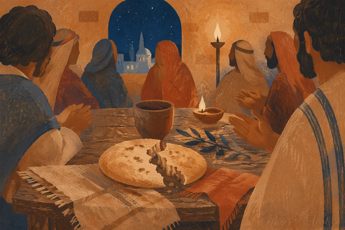 Last Supper Bread and Wine Table