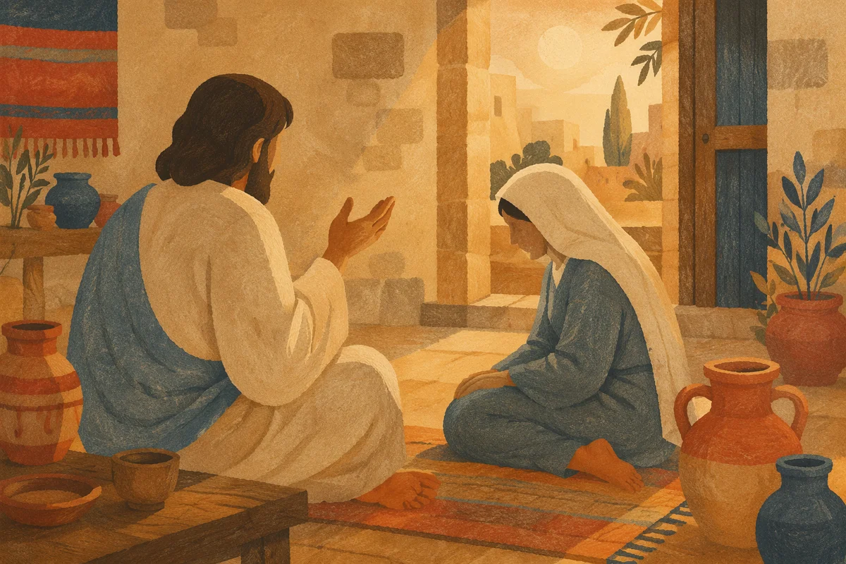 Mary Listening at Jesus Feet Courtyard