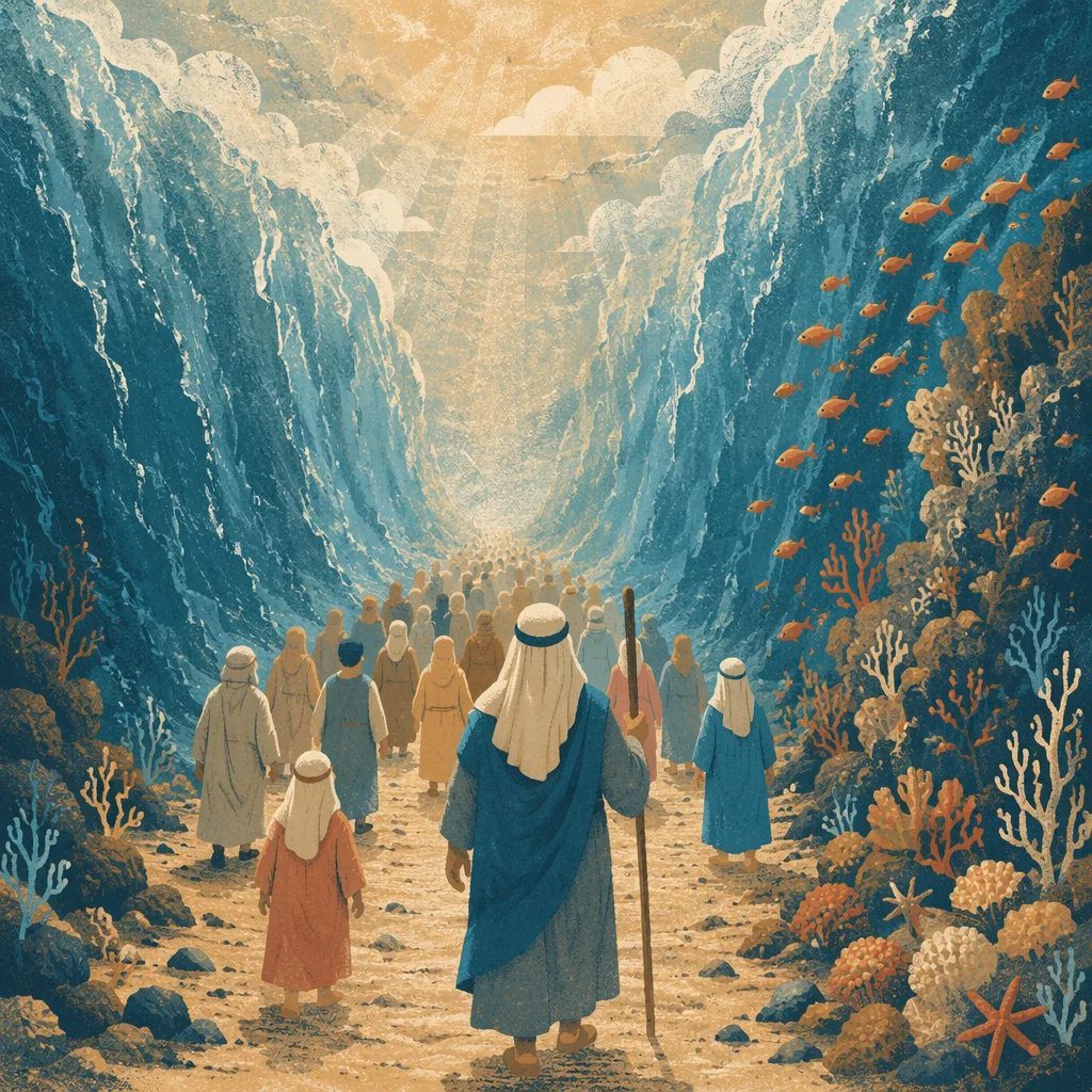 Moses Leads the Red Sea Crossing
