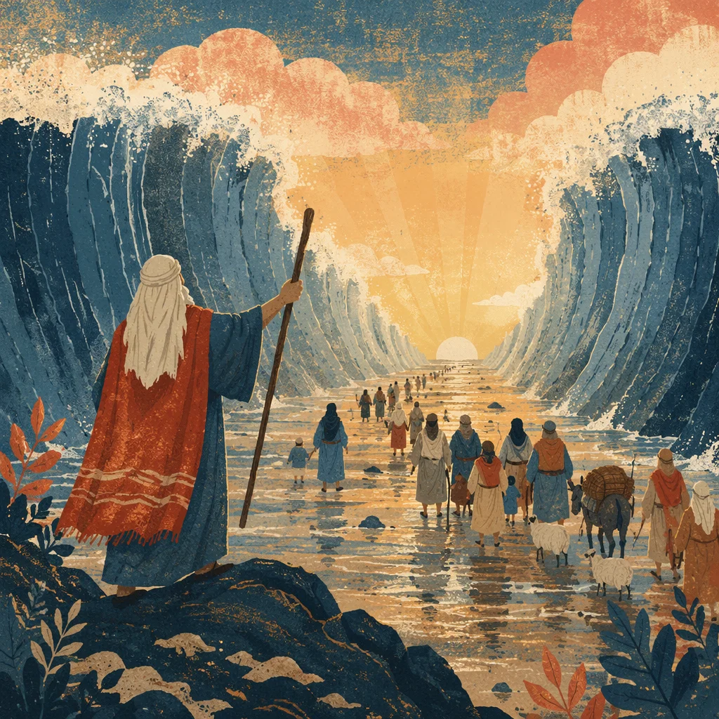 Moses Parting the Red Sea at Dawn