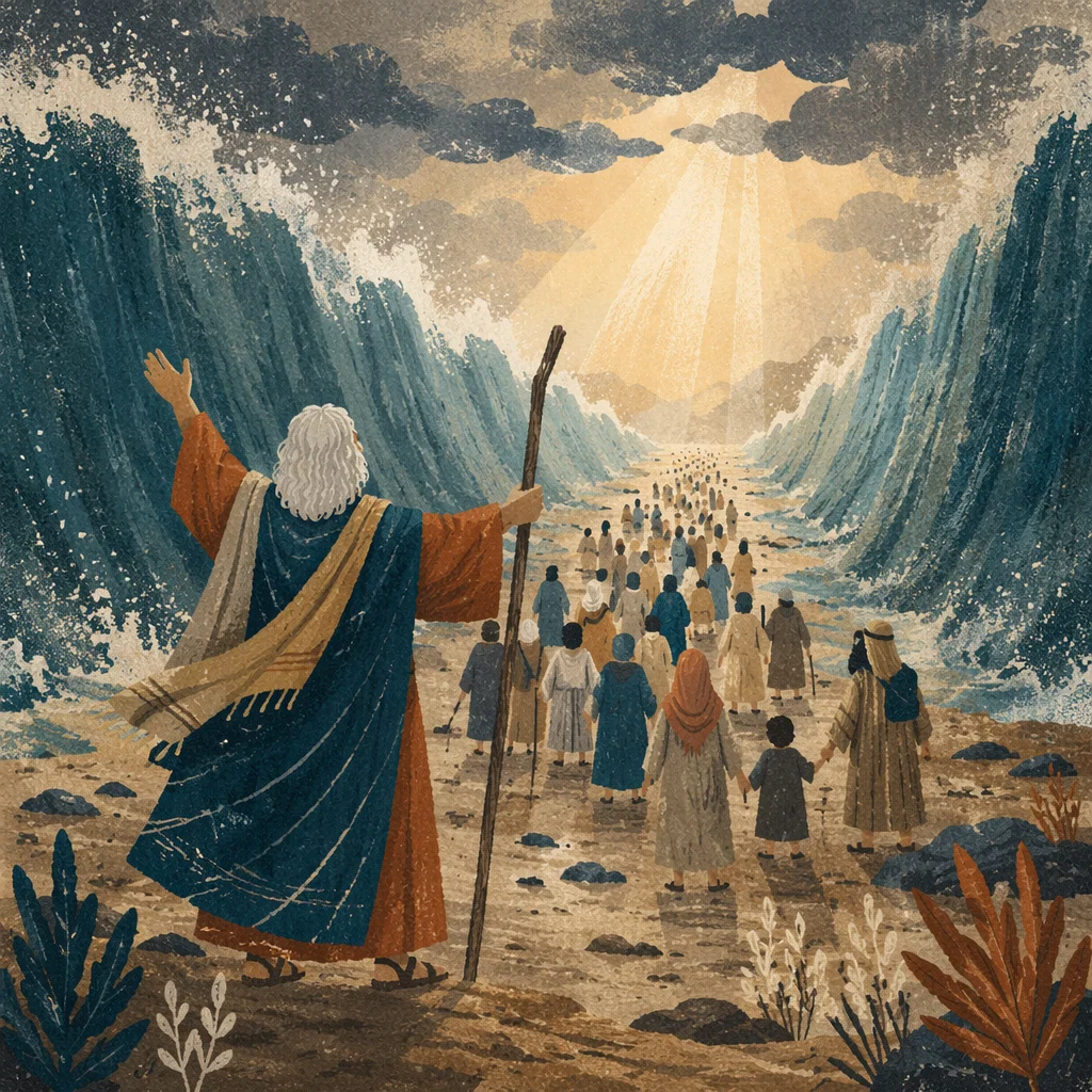 Moses Parting the Red Sea at Dawn