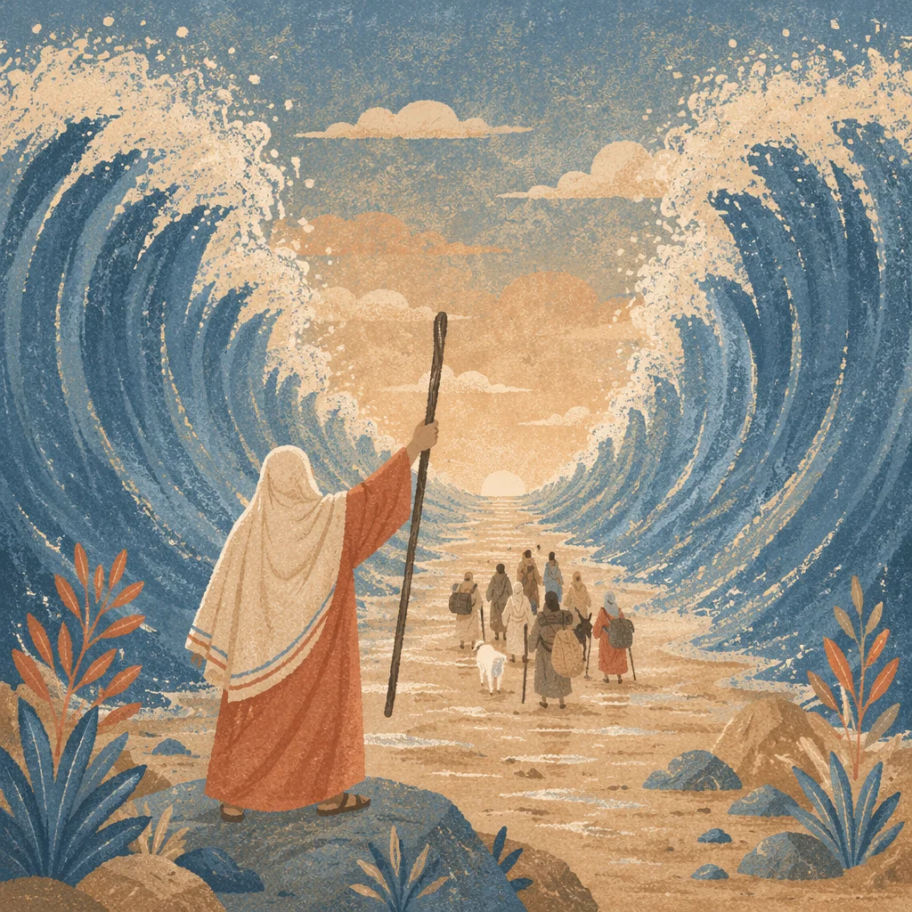 Moses Parting the Red Sea at Dawn
