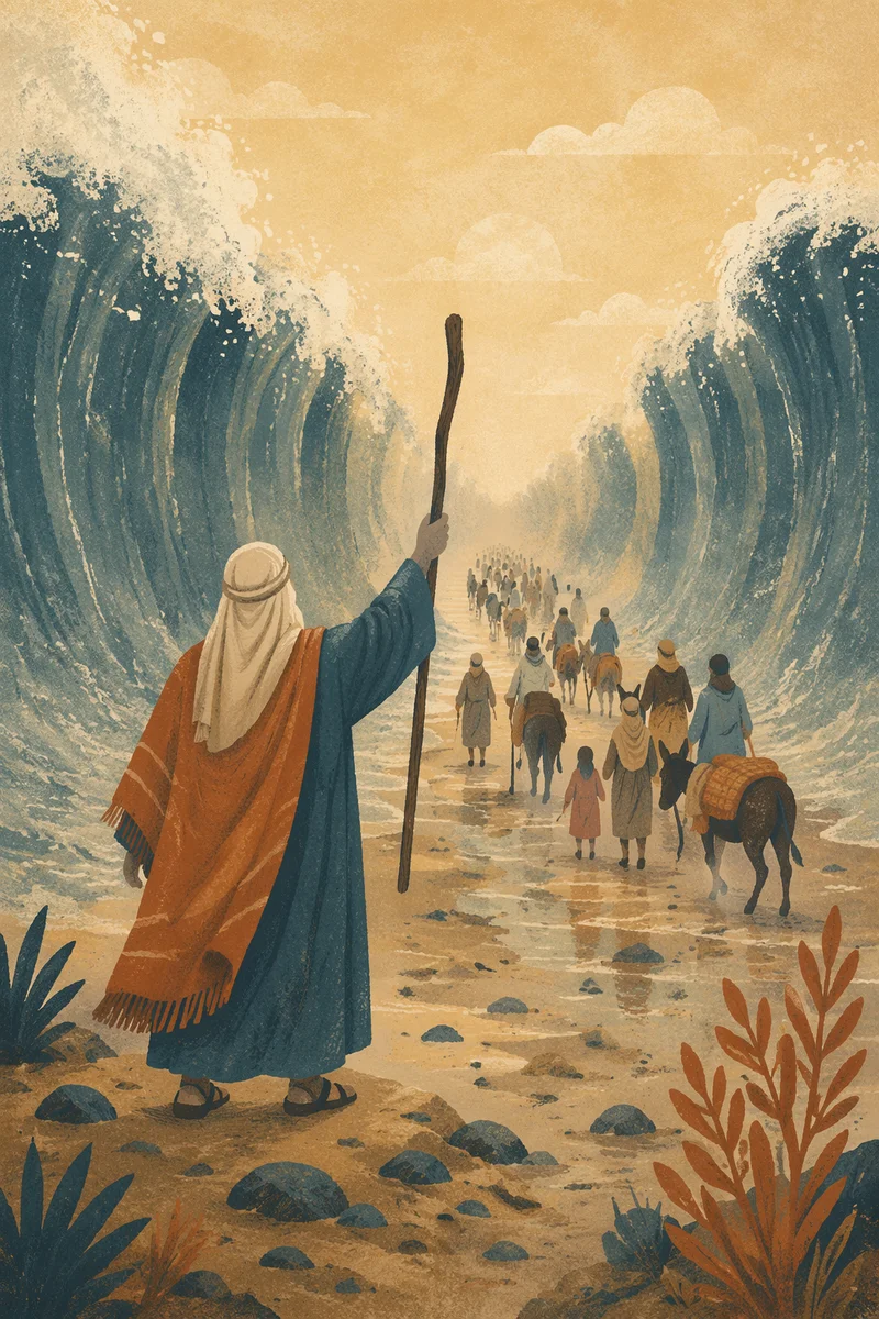 Moses Parting the Red Sea at Dawn