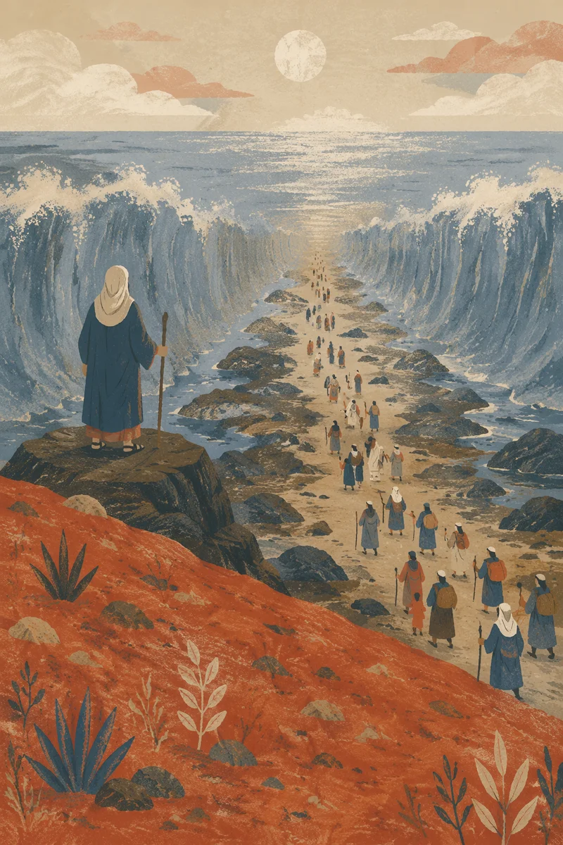 Moses Leads Israelites Across the Red Sea