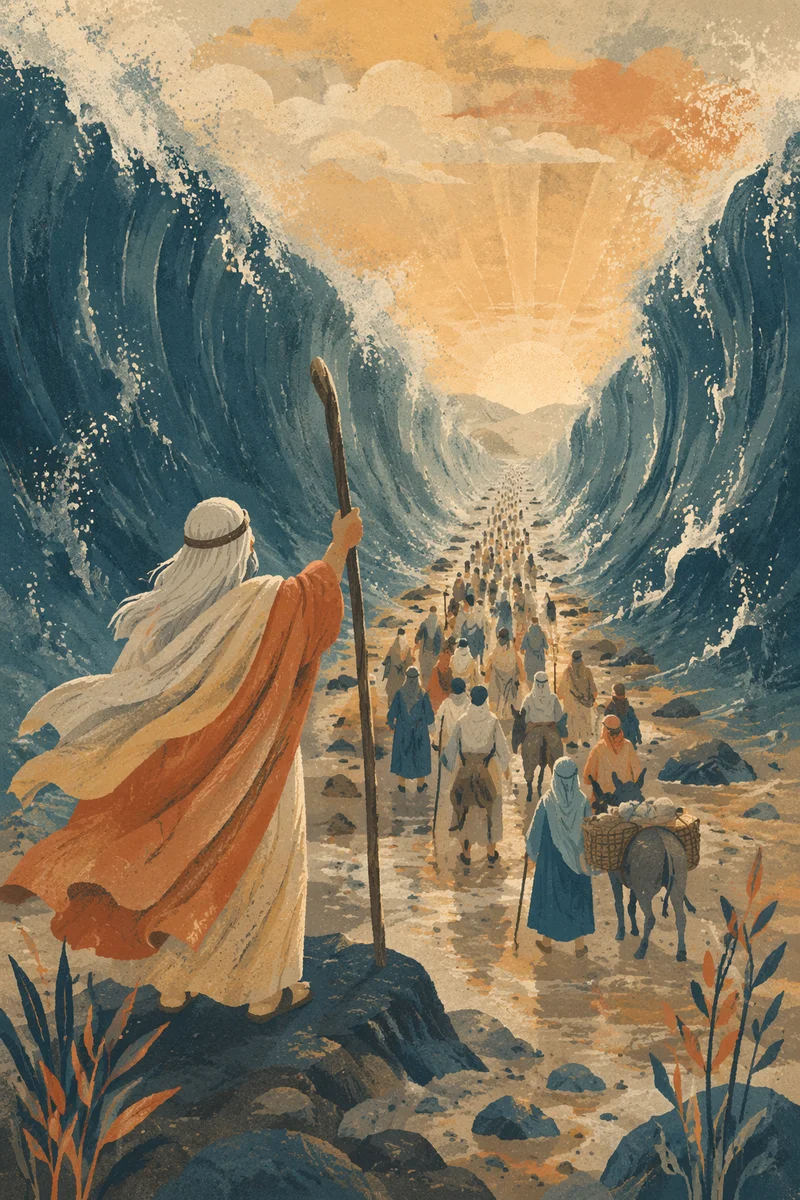 Moses Parting the Red Sea at Dawn
