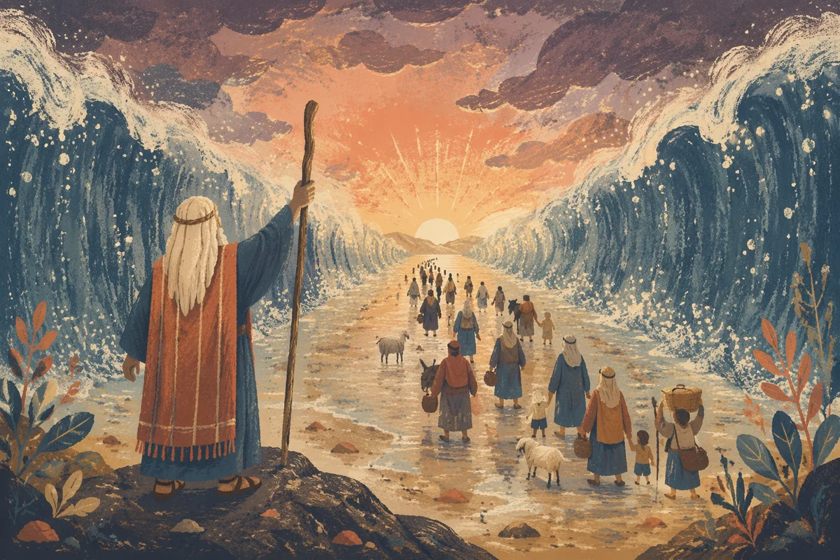 Moses Parting the Red Sea at Dawn