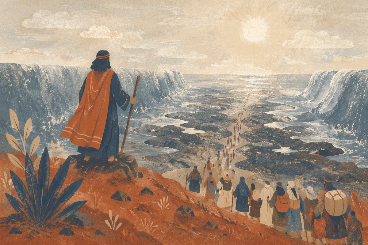 Moses Leads Israelites Through the Red Sea