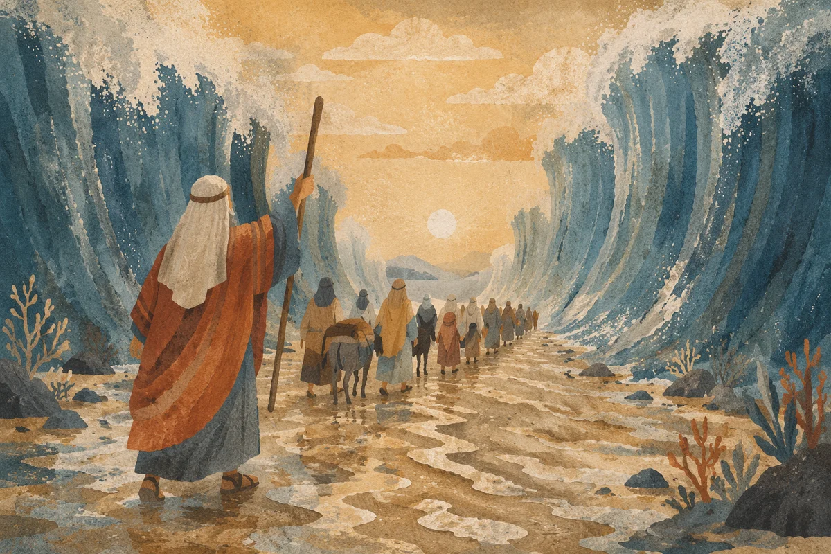 Moses Parting the Red Sea at Dawn