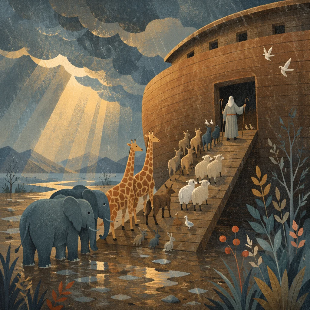 Noah’s Ark Animals Boarding Two by Two