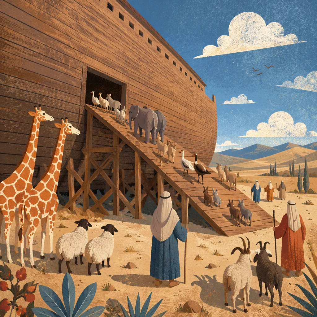 Noah’s Ark Animals Boarding Two by Two