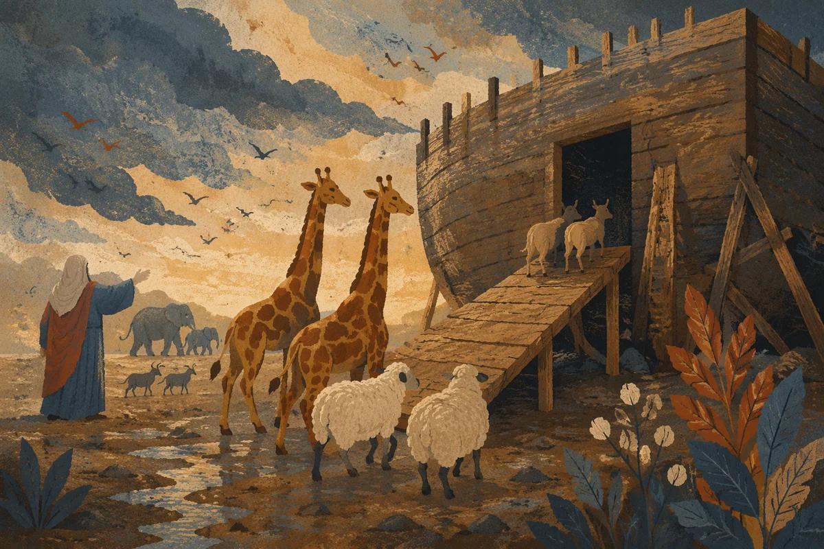 Noah Ark Animals Boarding Two by Two