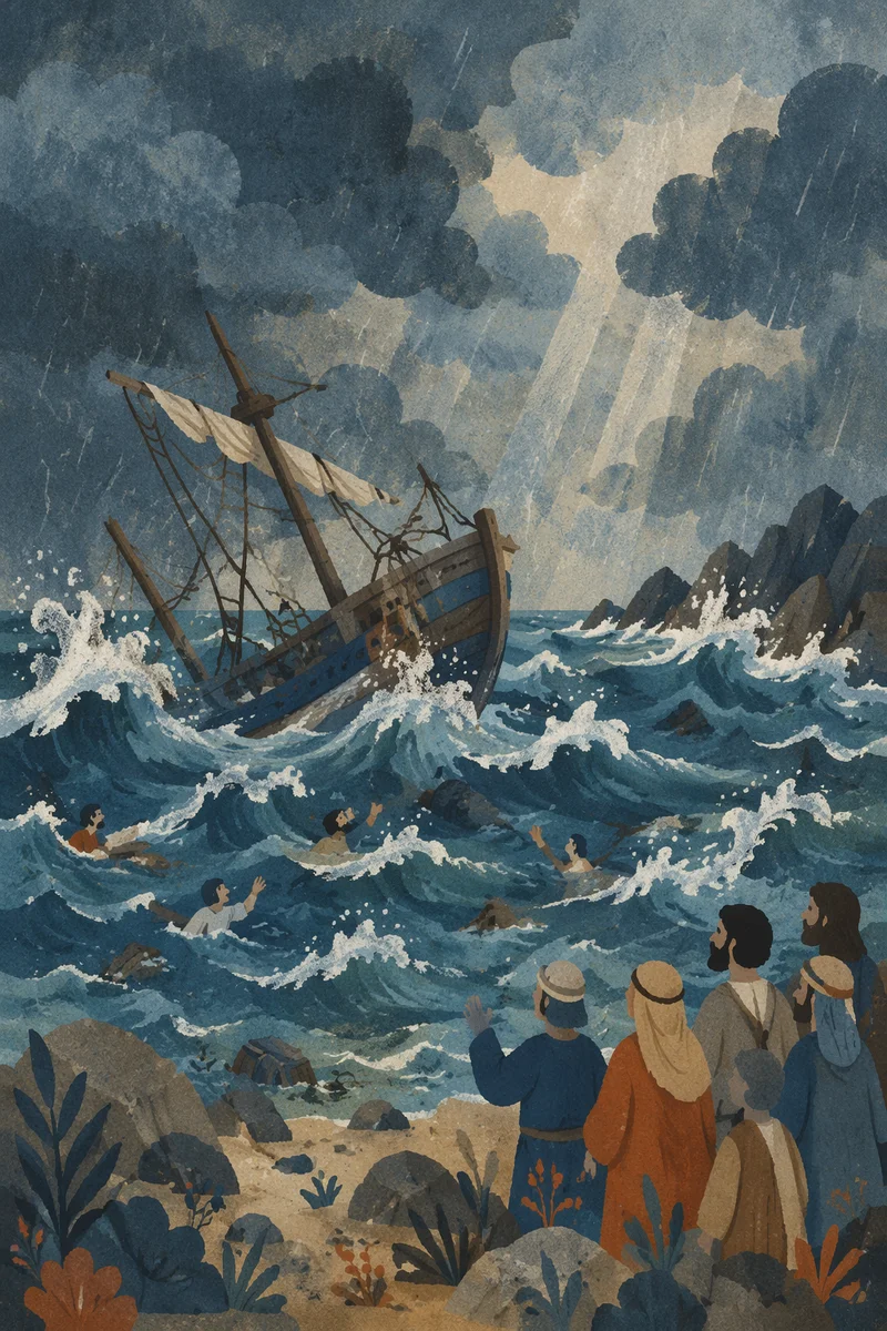 Paul Shipwreck in Malta Stormy Sea