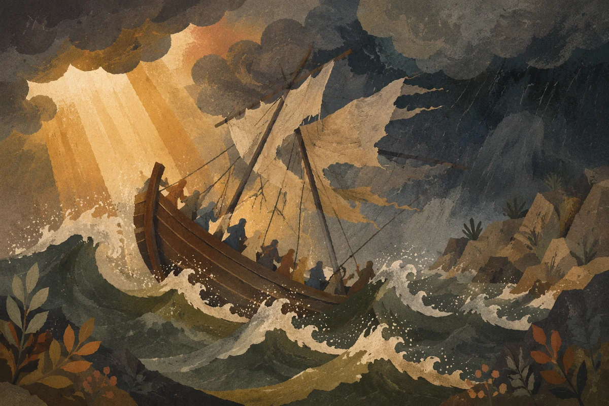 Paul Shipwreck Near Malta in Storm