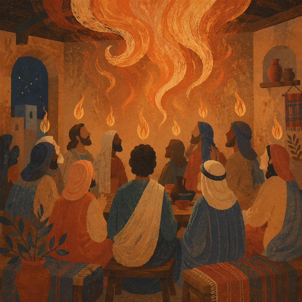 Pentecost Fire in the Upper Room