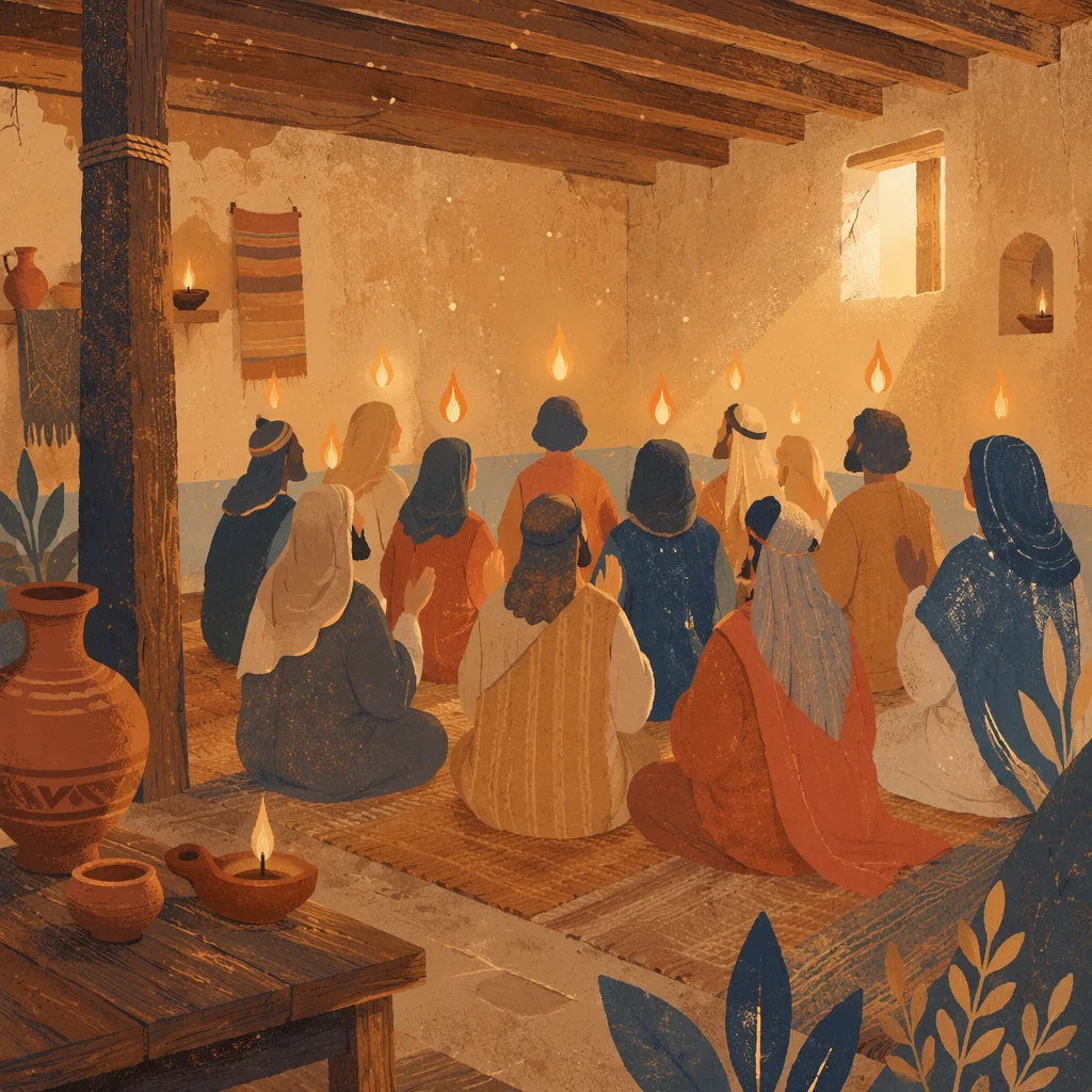 Pentecost Fire in the Upper Room