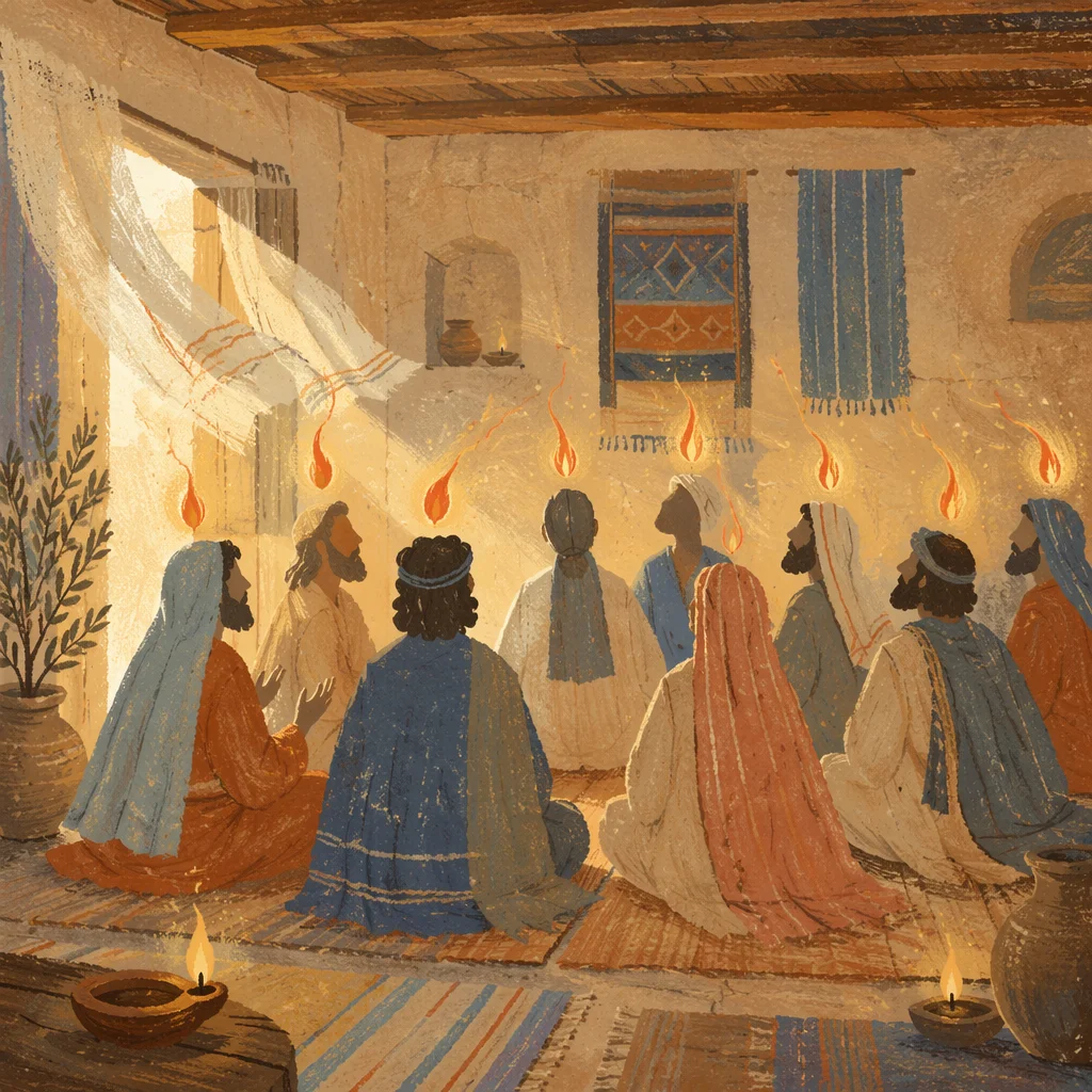 Pentecost Fire in the Upper Room