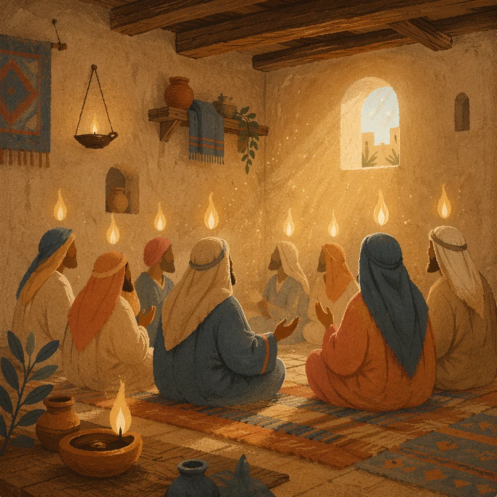 Pentecost Fire in the Upper Room