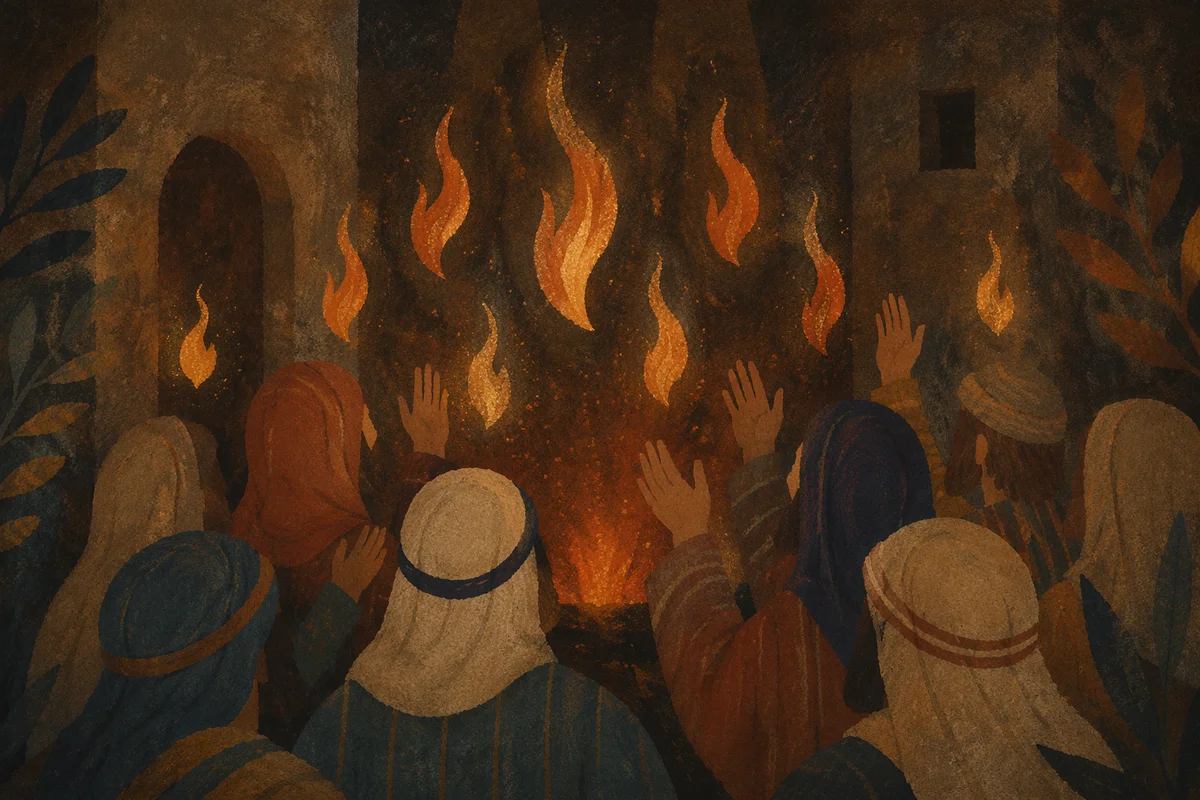 Pentecost Fire in the Upper Room