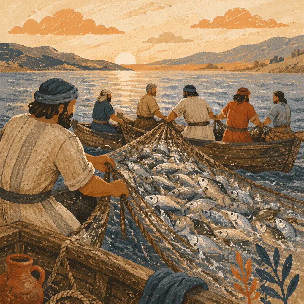 Miraculous Catch at Dawn on the Lake