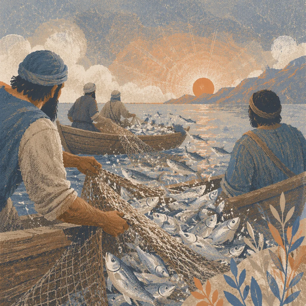 Peter’s Miraculous Catch at Sunrise