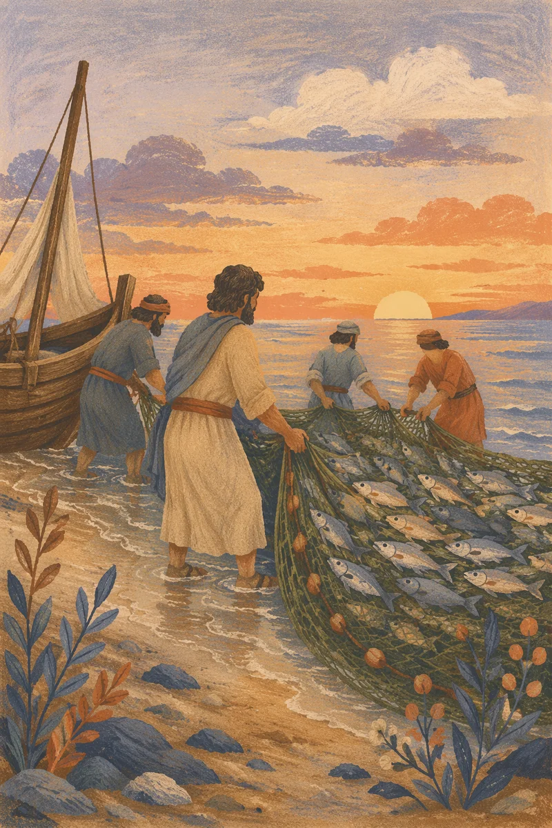 Peter’s Miraculous Catch at Dawn