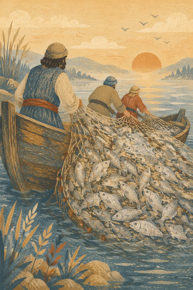 Miraculous Catch at Dawn by the Lake