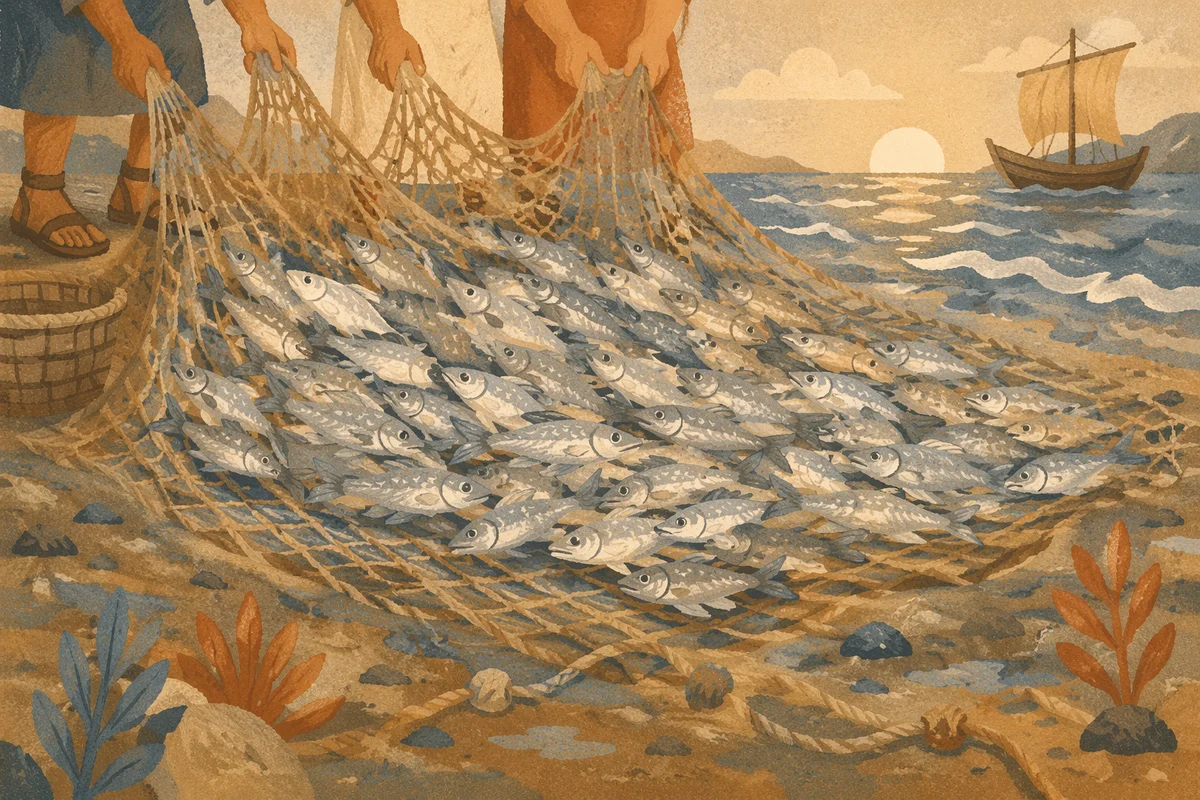 Peter’s Miraculous Catch on Muddy Lakeshore