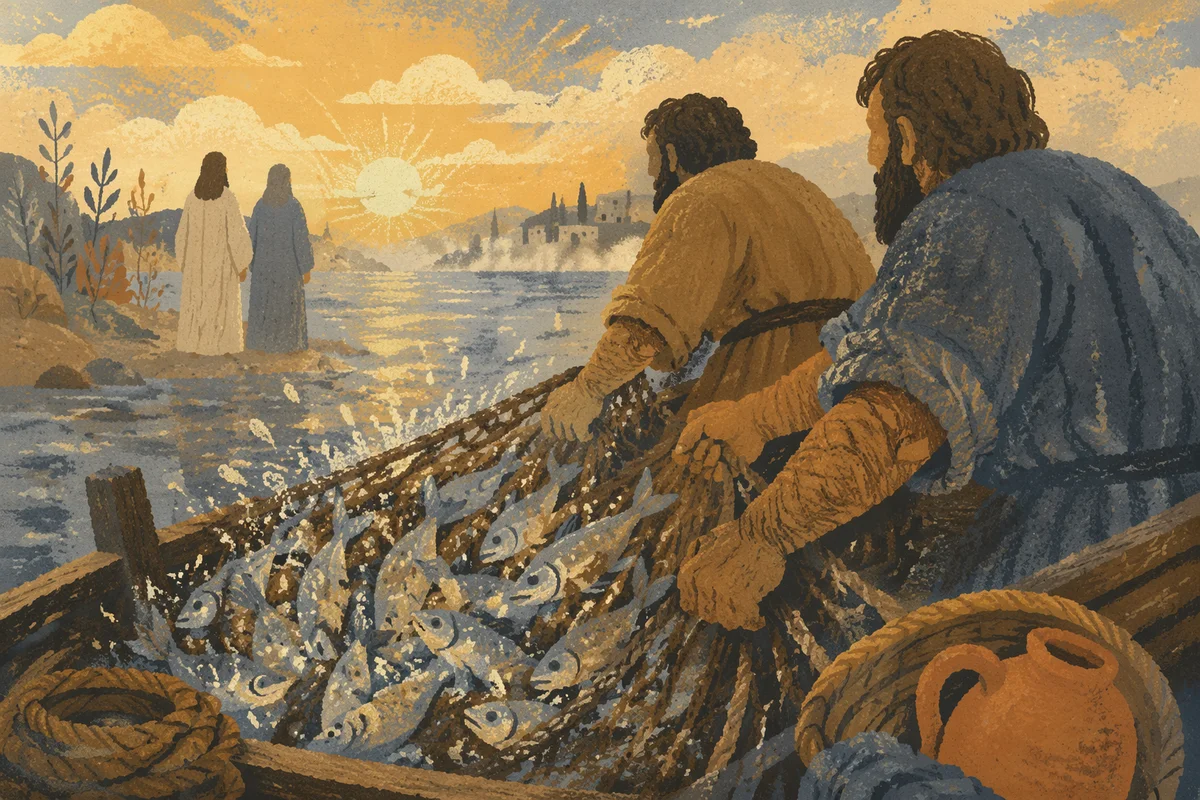 Peter Pulling the Miraculous Fishing Net