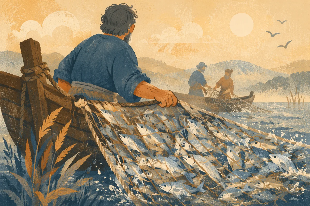 Peter and the Miraculous Catch at Dawn