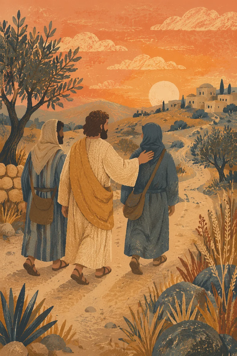Road to Emmaus at Golden Dusk