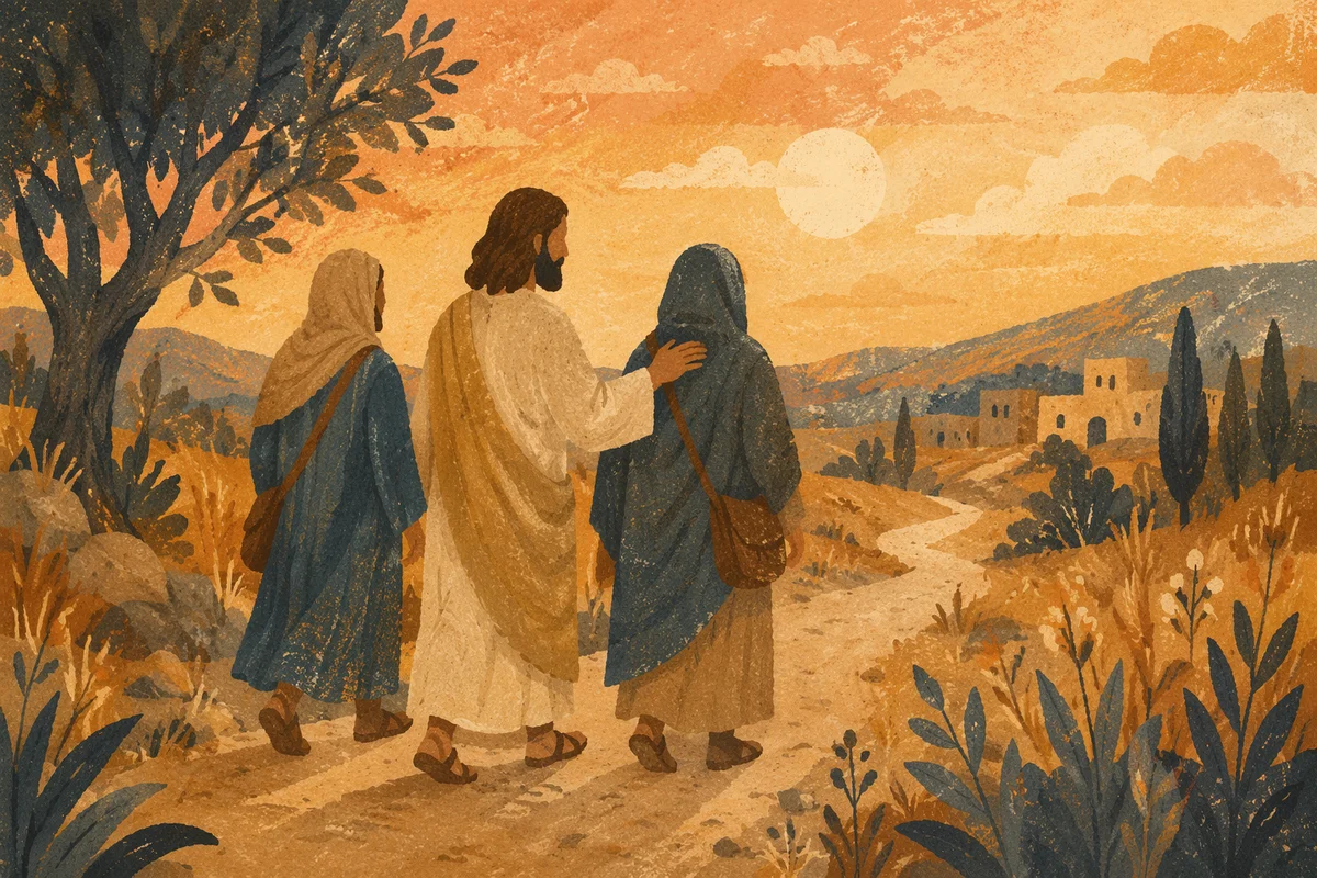 Road to Emmaus at Golden Dusk