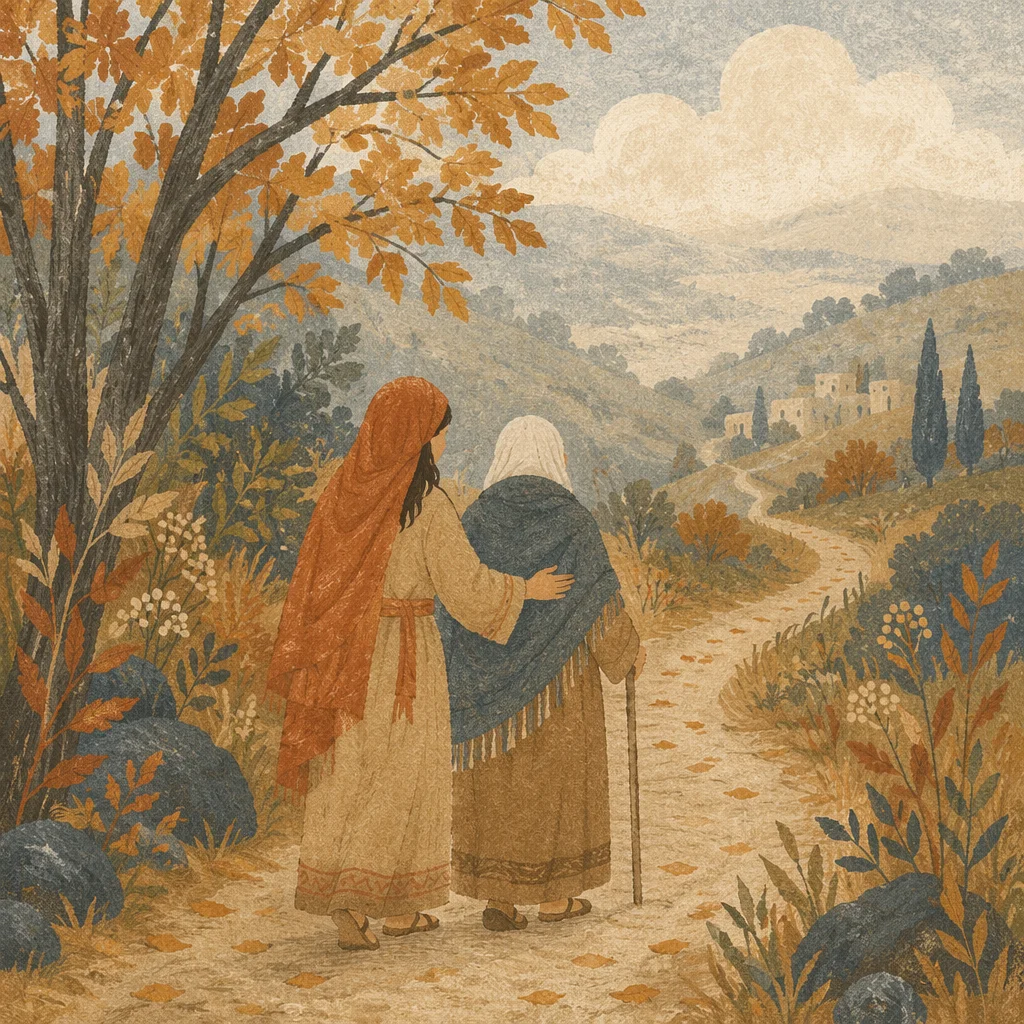 Ruth and Naomi on Autumn Road