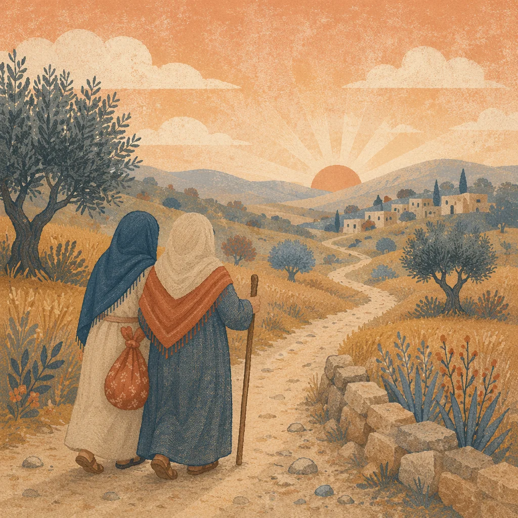 Ruth and Naomi on the Dawn Road
