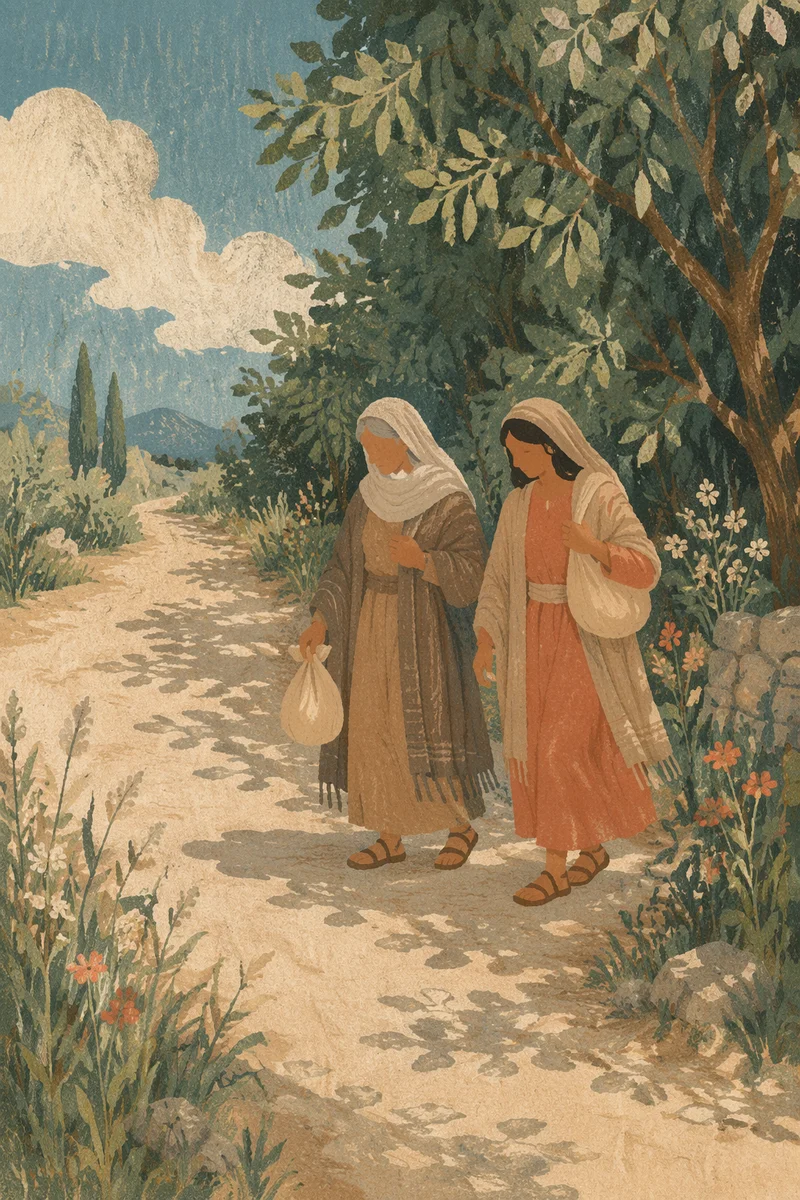 Ruth and Naomi on Dusty Road