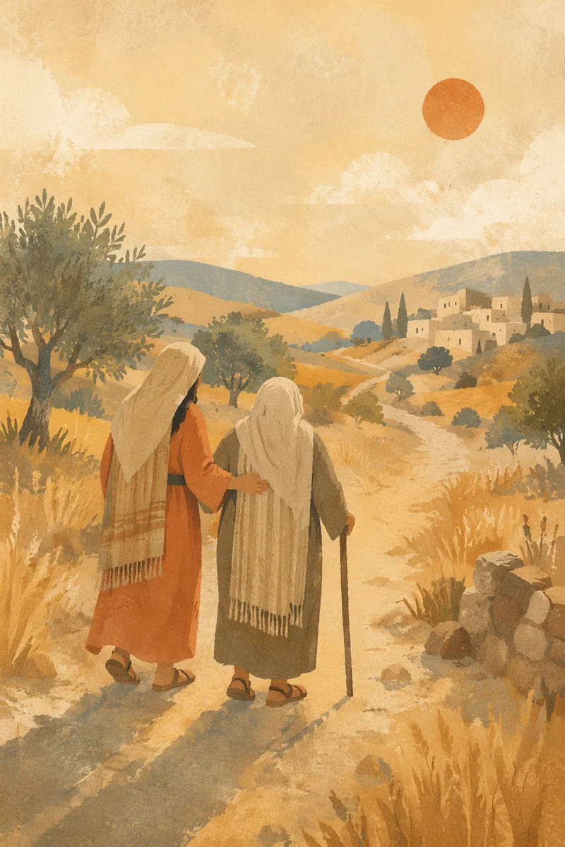 Ruth and Naomi on the Dusty Road